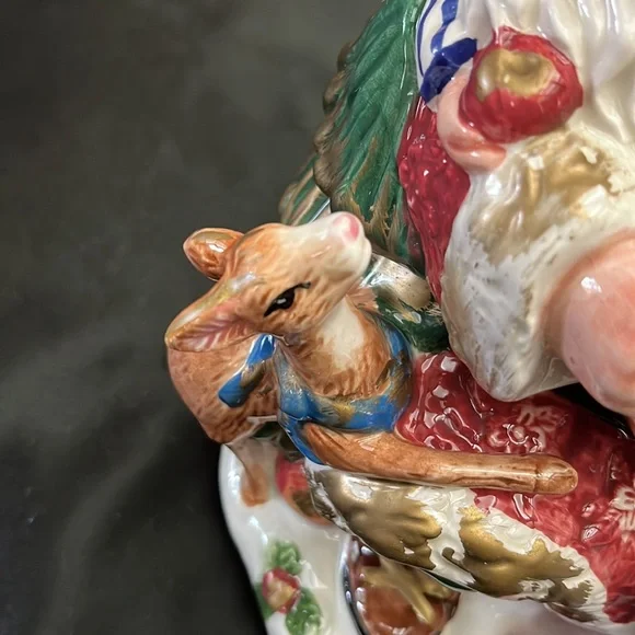 Santa And Friends Holiday Cookie Jar.  Vintage.  Very Pretty and well Done. - Picture 7 of 13